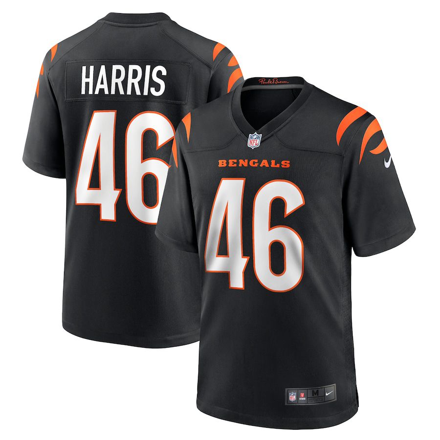 Men Cincinnati Bengals #46 Clark Harris Nike Black Game NFL Jersey